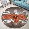 Australia Aboriginal Inspired Round Rug - Aboriginal Dot Art Vector Painting With Eagle Round Rug