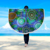 Australia Aboriginal Inspired Beach Blanket - Aboriginal Sea Turtles And Jellyfish Style Art Beach Blanket
