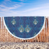 Australia Aboriginal Inspired Beach Blanket - Dot Art Landscape Vector Background With Fish Beach Blanket