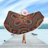 Australia Aboriginal Inspired Beach Blanket - Aboriginal Dot Art Vector Seamless Flower Pattern Beach Blanket