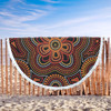 Australia Aboriginal Inspired Beach Blanket - Aboriginal Dot Art Vector Seamless Flower Pattern Beach Blanket