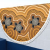 Australia Aboriginal Inspired Beach Blanket - Aboriginal Dot Art Vector Painting With Turtle Yellow Color Beach Blanket