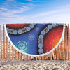 Australia Aboriginal Inspired Beach Blanket - Aboriginal Style Of Dot Background Rainbow Color Beach Blanket