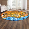 Australia Aboriginal Inspired Round Rug - Nature Aboiginal Inspired Dot Painting Style Round Rug