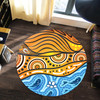 Australia Aboriginal Inspired Round Rug - Nature Aboiginal Inspired Dot Painting Style Round Rug