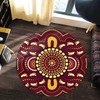 Australia Aboriginal Inspired Round Rug - Foots Print Aboiginal Inspired Dot Painting Style Round Rug