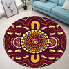 Australia Aboriginal Inspired Round Rug - Foots Print Aboiginal Inspired Dot Painting Style Round Rug