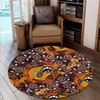 Australia Aboriginal Inspired Round Rug - Kangaroo Aboiginal Inspired Dot Painting Style Round Rug