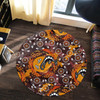 Australia Aboriginal Inspired Round Rug - Kangaroo Aboiginal Inspired Dot Painting Style Round Rug