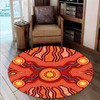 Australia Aboriginal Inspired Round Rug - Indigenous Connection Aboiginal Inspired Dot Painting Style Round Rug