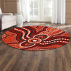 Australia Aboriginal Inspired Round Rug - River Aboriginal Inspired Dot Painting Style Round Rug