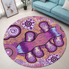 Australia Aboriginal Inspired Round Rug - Indigenous Art Aboriginal Inspired Dot Painting Style Round Rug