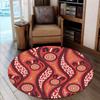 Australia Aboriginal Inspired Round Rug - Indigenous Art Aboriginal Inspired Dot Painting Style Round Rug 4