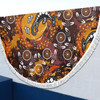 Australia Aboriginal Inspired Beach Blanket - Kangaroo Aboiginal Inspired Dot Painting Style Beach Blanket