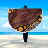 Australia Aboriginal Inspired Beach Blanket - Indigenous Art Aboriginal Inspired Dot Painting Style Beach Blanket 3
