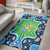 Australia Aboriginal Inspired Area Rug - Blue Aboriginal Dot Artwork