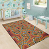 Australia Aboriginal Inspired Area Rug - Orange Color Aboriginal Dot Artwork