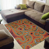 Australia Aboriginal Inspired Area Rug - Orange Color Aboriginal Dot Artwork