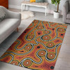 Australia Aboriginal Inspired Area Rug - Orange Color Aboriginal Dot Artwork