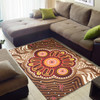 Australia Aboriginal Inspired Area Rug - Brown Boomerang Aboriginal Dot Artwork