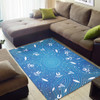 Australia Aboriginal Inspired Area Rug - Aboriginal Art Dot Painting Pattern Blue Color