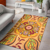 Australia Aboriginal Inspired Area Rug - Aboriginal Art Background With Wattle Leaf