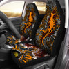 Australia Car Seat Cover - Kangaroo Aboriginal inspired dot art background