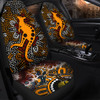 Australia Car Seat Cover - Kangaroo Aboriginal inspired dot art background