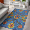 Australia Aboriginal Inspired Area Rug - Blue Aboriginal Connection Artwork