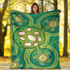 Australia Aboriginal Inspired Blanket - Aboriginal Dot Art Vector Painting With Turtle