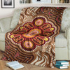 Australia Aboriginal Inspired Blanket - Brown Boomerang Aboriginal Dot Artwork