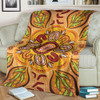 Australia Aboriginal Inspired Blanket - Aboriginal Art Background With Wattle Leaf