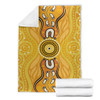 Australia Aboriginal Inspired Blanket - Aboriginal Yellow Color Dot Art Vector Background