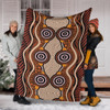 Australia Aboriginal Inspired Blanket - Brown Dot Design Vector Aboriginal Artwork