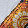 Australia Aboriginal Inspired Blanket - Blue And Orange Aboriginal Dot Art Vector Painting