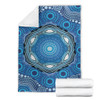 Australia Aboriginal Inspired Blanket - Aboriginal Dot Design Blue Vector Painting