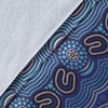 Australia Aboriginal Inspired Blanket - Blue Aboriginal Artwork