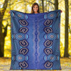 Australia Aboriginal Inspired Blanket - Blue Aboriginal Artwork