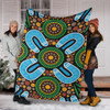 Australia Aboriginal Inspired Blanket - Green Aboriginal Connection Artwork