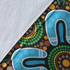 Australia Aboriginal Inspired Blanket - Green Aboriginal Connection Artwork