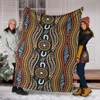 Australia Aboriginal Inspired Blanket - Aboriginal Dot Design Seamless Background