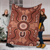 Australia Aboriginal Inspired Blanket - Land Aboriginal Art Painting Background