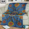 Australia Aboriginal Inspired Blanket - Blue Aboriginal Connection Artwork