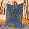 Australia Aboriginal Inspired Blanket - Blue Aboriginal Connection Artwork