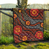 Australia Aboriginal Inspired Quilt - Orange Aboiginal Inspired Dot Painting Style