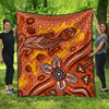 Australia Aboriginal Inspired Quilt - Orange Lizard Aboiginal Inspired Dot Painting Style