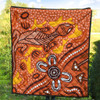 Australia Aboriginal Inspired Quilt - Orange Lizard Aboiginal Inspired Dot Painting Style