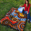 Australia Aboriginal Inspired Quilt - Indigenous Art Aboriginal Inspired Dot Painting Style 7