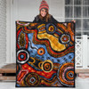 Australia Aboriginal Inspired Quilt - Indigenous Art Aboriginal Inspired Dot Painting Style 7