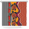 Australia Aboriginal Inspired Shower Curtain - Turtle And Foot Print Aboiginal Inspired Dot Painting Style